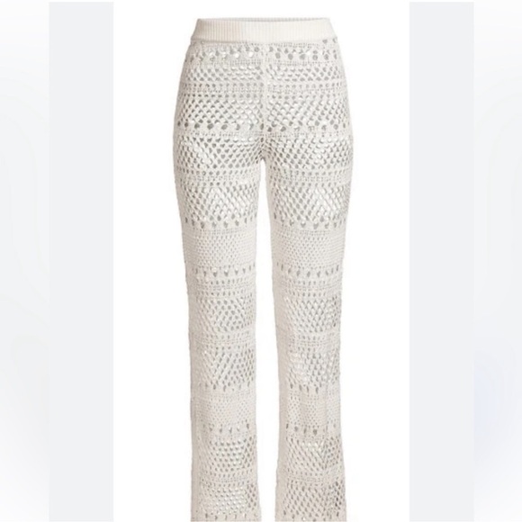 SOLID & STRIPED White Crochet Pants S - Picture 8 of 10